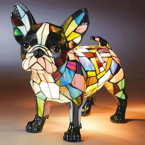LUKIUP Leuchtturm Lampe,LED Leuchtturm,Projektion Leuchtturm Lampe (Bulldog (USB-Typ))