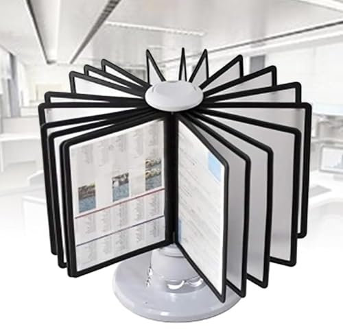 Drehbarer Schreibtisch-Organizer, Deluxe-Klapp-Präsentationsmappe mit 20 doppelseitigen Paneelen, hält 40 Blatt, ideal für Büro und Hotel