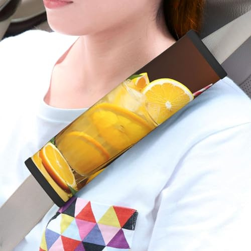 LHDGBWC 2 cuscinetti universali per cinture di sicurezza auto, copertura per cintura di sicurezza arancione, cuscinetti per cinture di sicurezza, accessori interni auto