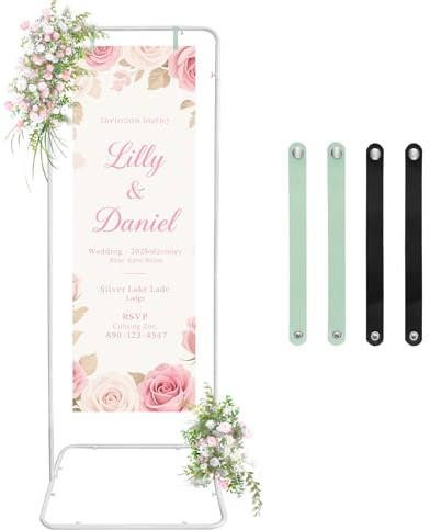 Fiita Hochzeits-Willkommensschild-Halter, verstellbare Staffelei für Hochzeitsschilder, Ständer und Sitztafeln, Metall-Staffelei für Schilder, Empfang, goldfarbener Willkommensschild-Halter für Party