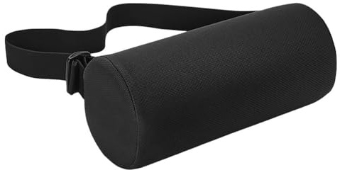Amosfun Almohada Cilíndrica Memoria para Coche Almohada Lumbar Cómoda para Oficina Cervical Negra para Viajes