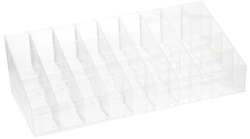 Veemoon Organizador de Pintalabios Transparente con Tapa Antipolvo Caja de Almacenamiento para Maquillaje de Compartimentos Soporte Práctico para Lápices Labiales y Brillo de Labios para