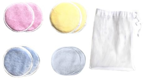 DRESSOOS 8 piezas Almohadillas de Algodón Reutilizables Triple Capa Suave Desmaquillantes y Lavables con Bolsa de Almacenamiento para Limpieza Facial Profunda y Cuidado Ecológico