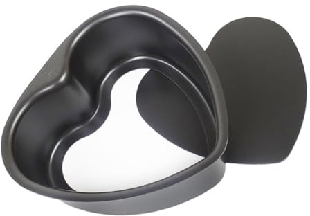 TOKIDNY Teglia per Torta Forma di Cuore in Alluminio con Fondo Rimovibile Antiadherente Stampi Dolci per Forno per Compleanni e Occasioni Speciali