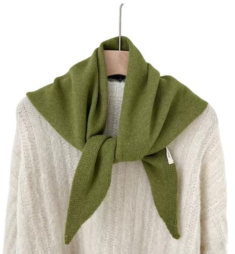LAOYEFACAI Bufanda de invierno para mujer Bufanda de lana suave triangular lisa Pañuelo de cuello Prendas de punto y bufandas cálidas Regalos para mujeres grande y ligera