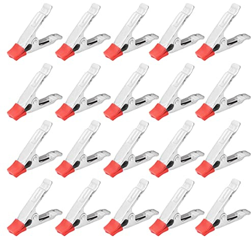 Juego de 20 Pinzas de Resorte 4in, Herramienta Manual de Carpintería de Alta Resistencia, Pinzas en Forma de A con Mango de PVC para Fijación de Tuberías, Sujeción de Tableros, Fon