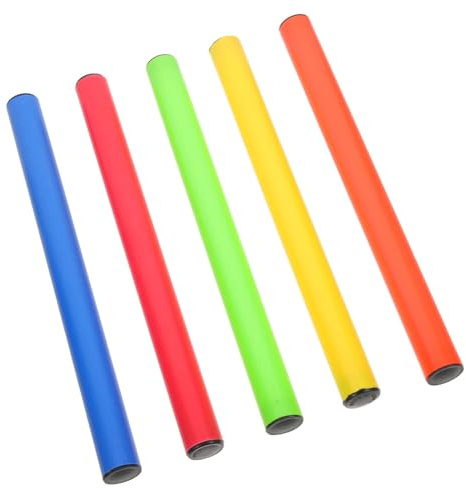Toyvian Bastoni da Staffetta per Gara 5 Pezzi Dimensioni Standard e Materiale Selezionato per Corsa Scolastica e Sport all'Aperto per Ragazzi