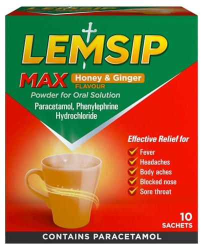 Lemsip Max Honey & Ginger Sachets, Pack of 10