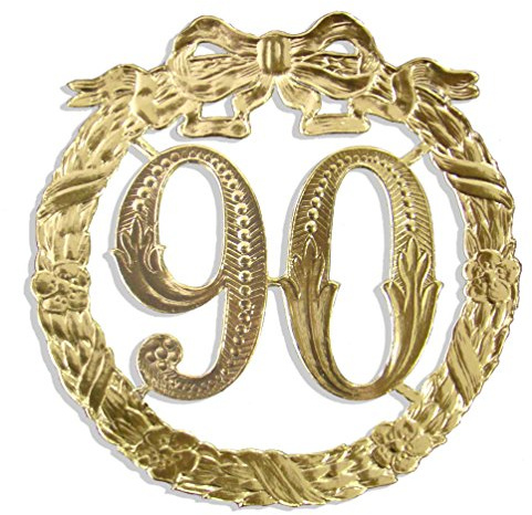 Walter Kunze Jubiläumszahl 90, Ø 13 cm, Gold, Jubiläumskranz