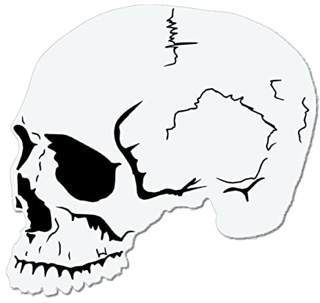 Herterich Products Airbrush Stencil for Skull Teschio | Tattoo and Graffiti Stencil per aerografo | Con Motivo di teschi | Taglio laser di precisione | Riutilizzabile e resistente ai solventi