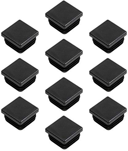 Gedotec PE Rohrstopfen | 10 Stück - Fußkappen schwarz aus Kunststoff für Vierkantrohr | Formrohr-Stopfen quadratisch | Lamellenstopfen 20 x 20 mm | Made IN Germany | Abdeckkappen für Quadratrohr