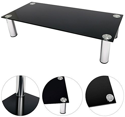 Melko inserto nero TV LCD 100 cm Schermo TV Rialzo Tavolino TV tavolo tavolino da caffè nero LED OLED