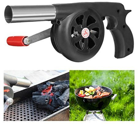 FireAngels Souffleur d'air manuel pour barbecue, souffleur de feu de barbecue, outil de manivelle pour la cuisine en plein air, pique-nique, camping