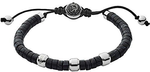 Diesel Armband Für Männer Perlen, 16.5Cm-25Cm Schwarzes Halbedelstein-Armband, DX1121040