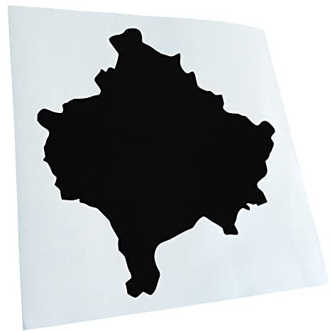 Kiwistar - Autoaufkleber - Kosovo Umriss Kontur - schwarz - 10,5x10cm - Heckscheibe Auto Aufkleber wetterfest für Kfz LKW Mofa Truck - Sticker außen selbstklebend Tuning Zubehör für Fenster Fahrzeug