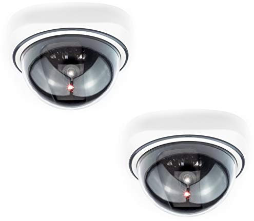 Domo Cámara Seguridad Falsa Interior Exterior Calidad CCTV Cámara de Vigilancia con Intermitente Luz LED