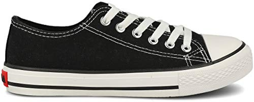 PAYMA - Zapatillas Bambas Botas de Lona Mujer. Puntera de Goma. Playeras de Deporte Casual y Caminar. Piso Doble o Sencillo. Negras Blancas Rojas Azul Jeans