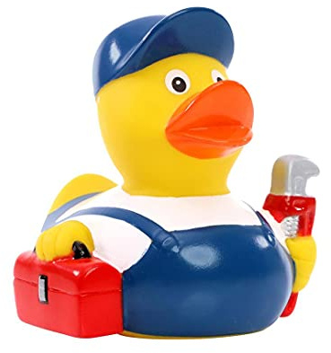 Schnabels Quietsche-Ente Klempner - Geschenk für Geburt Geburtstag Namenstag Kinder Baby Freund-in Mädchen Junge - Spielzeug Bade-Ente Badewanne Deko