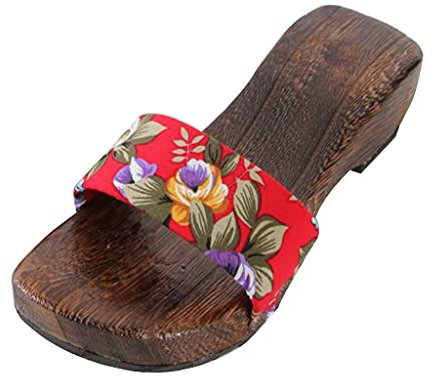 MTFBQ Chaussons Japonais En Bois Sandales À Plateforme, Sabots En Bois Japonais Pantoufles Traditionnelles Pour Femmes Geta Sabots En Bois, Sabots De Jeu De Rôle Et De Performance Scénique