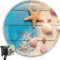 M. ROSENFELD HOME Universal Waschbeckenstöpsel 40mm mit Motiv Seestern - Sea-Star Chrom Abflussstopfen – aus Messing, Universal mit Gummi für Waschbecken im Bad und Bidets - Excenterstopfen