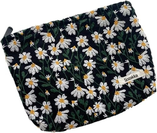 Kosmetiktasche Damen Reise Zubehör Kosmetiktasche Multifunktionale kulturbeutel Tragbare Reisekulturtasche, Makeup Organizer Cord Waschtasche,für Frauen und Mädchen(Schwarz)