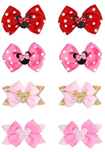 Hair Clips for Girls, 8 pcs Hair Bows, Cute Hair Clips Kids Barrettes Girls' Hair Accessories for Birthday Christmas Children's Day Gift