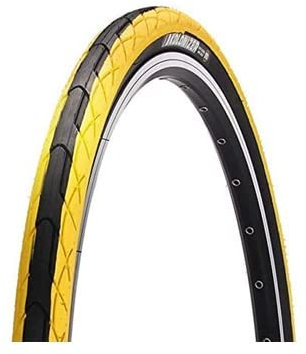 DEAVER 26 x 1,5 Fahrradreifen, Pendler/Urban/Cruiser/Hybrid-Fahrradreifen, Rennrad-Reifen, Drahtperlen, Slick-Fahrradreifen für Fahrräder (gelb)