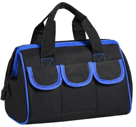 Werkzeugtaschen Organizer, Werkzeugtasche Elektriker, Mehrzweck-Werkzeugtasche, Werkzeuggürtel, Werkzeug Tasche aus Leinwand, Werkzeugtasche, Profi Werkzeugtasche(29×20×16CM, Blau)