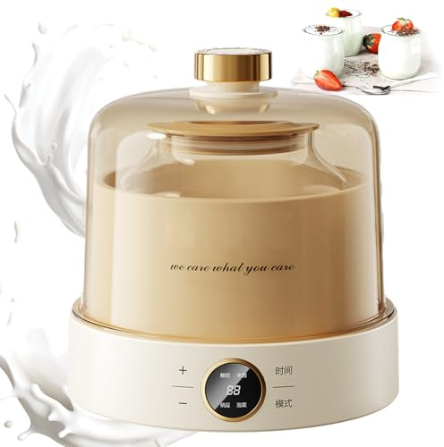 Máquina Para Hacer Yogur Completamente Automática, Máquina Para Hacer Yogur Casero Con Recipientes De Vidrio De 1 Litro/vasos Para Yogur, Pantalla Led, Fácil Limpieza, Control De Temperatura Constante