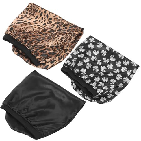 ASAKKURA 3 Stück Atmungsaktive Satin Schlafmütze Für Damen Mit Elastischem Bund Großer Stirn Und Haarschutz Für Langes Haar Vielseitig Für Nachtpflege Und Gesichtsreinigung