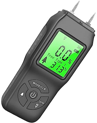 Operitacx Probador De Medidor De Humedad Para Madera Paneles Mampostería Detector De Humedad Pantalla Lcd y Comprobador De Fugas De Agua