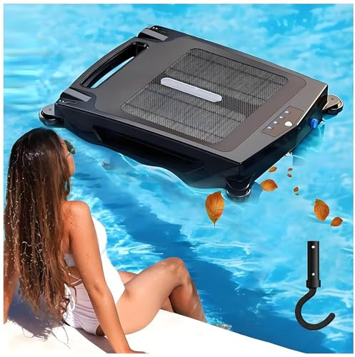 CGLYYDS Robot Skimmer per Piscina con Pannello Solare, Design Automatico, Skimmer per Superficie Piscina robotico, Skimmer Automatico per Piscina
