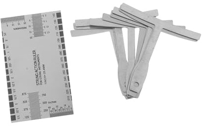 YARNOW Medidor de Acción de Cuerdas para Guitarra Regla de Hierro y Plástico, Set Portátil para Medición y Reparación Precisa de Guitarras