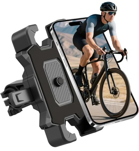 Support Téléphone Vélo Moto, Support Telephone Porte Telephone Velo Guidon Universel pour Trotinette Electrique Scooter VTT avec 360° Rotation pour iPhone 17 16 15 14 13 5,5-7,9 Smartphones GPS