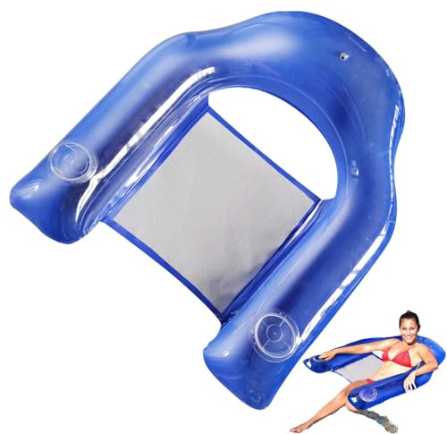 Schwimmender Stuhl – Faltbarer Poolsitz für Erwachsene | Aufblasbarer Pool-Lounge-Sessel mit Getränkehalter, Wasserschwimmsitz für Sommerpools, Sparty, Strandurlaub, See-Entspannung & Schwimmen im