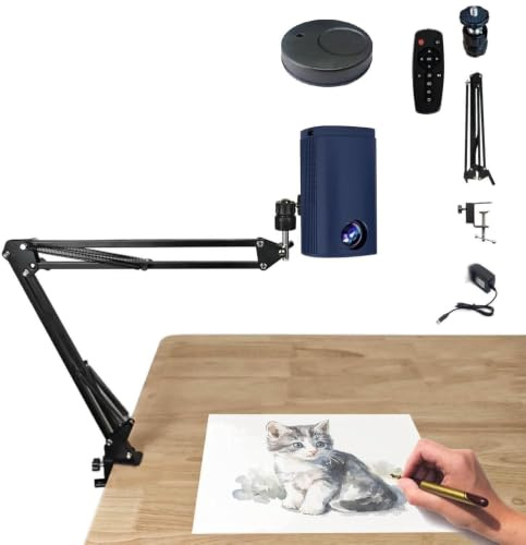 Proiettore da disegno portatile, lampada per proiettore artistico, proiettore Smart Sketcher per tracciamento, strumento di disegno con supporto per artisti, per tracciare su tela(Blue)