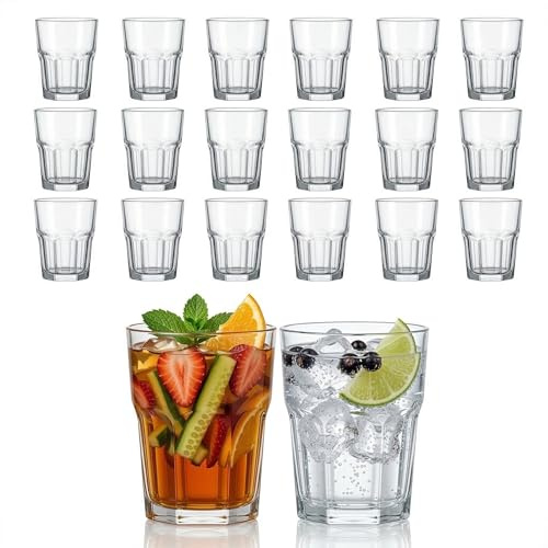 TVOOD 20Pcs 260ml Plastic Tumblers Reusable: Stackable Clear Drinking Cups