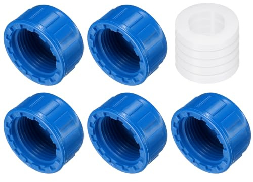 QUARKZMAN 5Stk 3/4 Zoll PT Gewinde PVC Rohrverschlusskappe Reinigungswasserablauf Endkappen Rohrstopfen Steckfitting Mit Dichtung Für Warmwasserbereiter Zuleitungen Unterstützung Blau