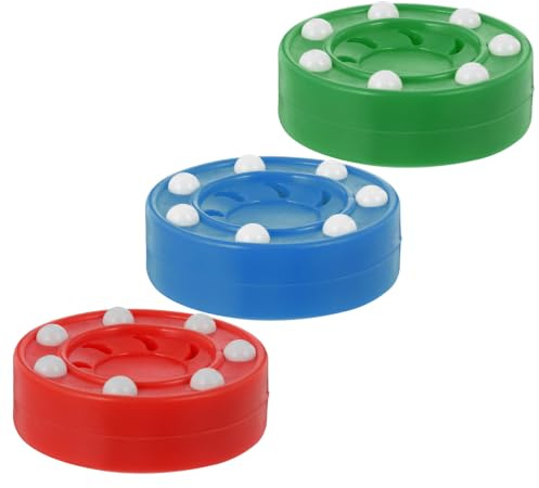 VILLCASE 3pcs Roller Hockey Puck Set for Street and Inline Hockey Training, Lightweight and Portable Pp Pucks Suitable for Asphalt and Parking Lot Games, for Adults