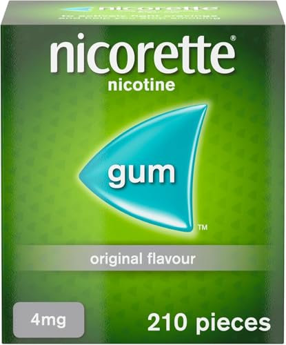 Nicorette 4mg Gum Original Flavour (210 Pieces), Discreet Stop Smoking and Stop Vaping Aid to Help you Quit For Good, Tackle Cravings and Withdrawal Symptoms, Nicotine Gum (Quit Smoking or Vaping)