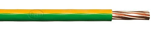 Merriway BH01514 Single Core Round Earth Cable, 6491X 2.5mm Yellow & Green, 10 Metres (33 feet) 2.5mm Underground 6491X, 2.5 mm