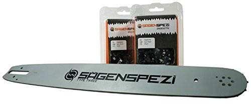Sägenspezi Guide 45cm 3/8 1,6mm et 2 chaînes à gouge carrée pour Stihl 029 MS290 MS 290