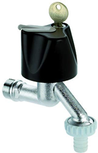 Auslaufventil 1/2 mit Schlauchverschr. poliert verchromt Wasser-Safe