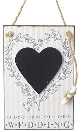 Kreidetafel für den Hochzeits-Countdown, mit englischer Aufschrift „Days Until Our Wedding“