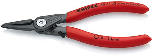 KNIPEX Tools 48 31 J0 Precision Circlip Snap-Ring Pliers with Limiter, Internal Straight