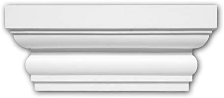 Profhome Capitello pilastro 121004 40,3 cm x 18,3 cm x 7,5 cm Poliuretano espanso rigido primerizzato