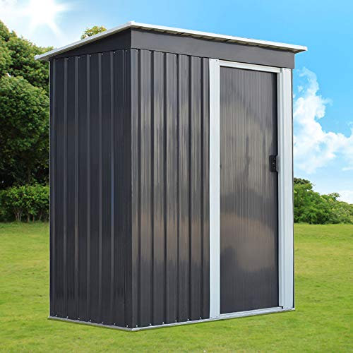 Metal Garden Shed 3 X 5FT Yard Store Garden Tools Box Storage House - Grey