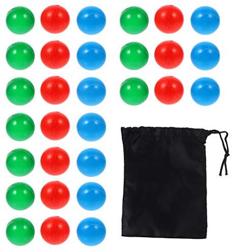 TOYANDONA 30 Stück Bunte Plastikbälle Mini-Spielbälle Quetschsichere Grubenbälle Spielzeug Verdickt Mathe Lernen Lehrbälle für Kleinkinder Kinder Spielen Zelte Tunnel (15Mm)
