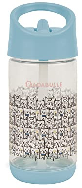 Badabulle Gourde à paille pour enfant 350ml, Anti-fuites, Paille rabattable dans le couvercle, 12m+