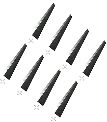 Door Brush Sweep 8 Pack - Retsun 2.5 W Bristles x 39.37 L Aluminum Bottom Seal Strip, Draft Dust & Insect Blocker for Exterior Roll-Up Garage Doors (26.2ft Total,2.5’’,8)